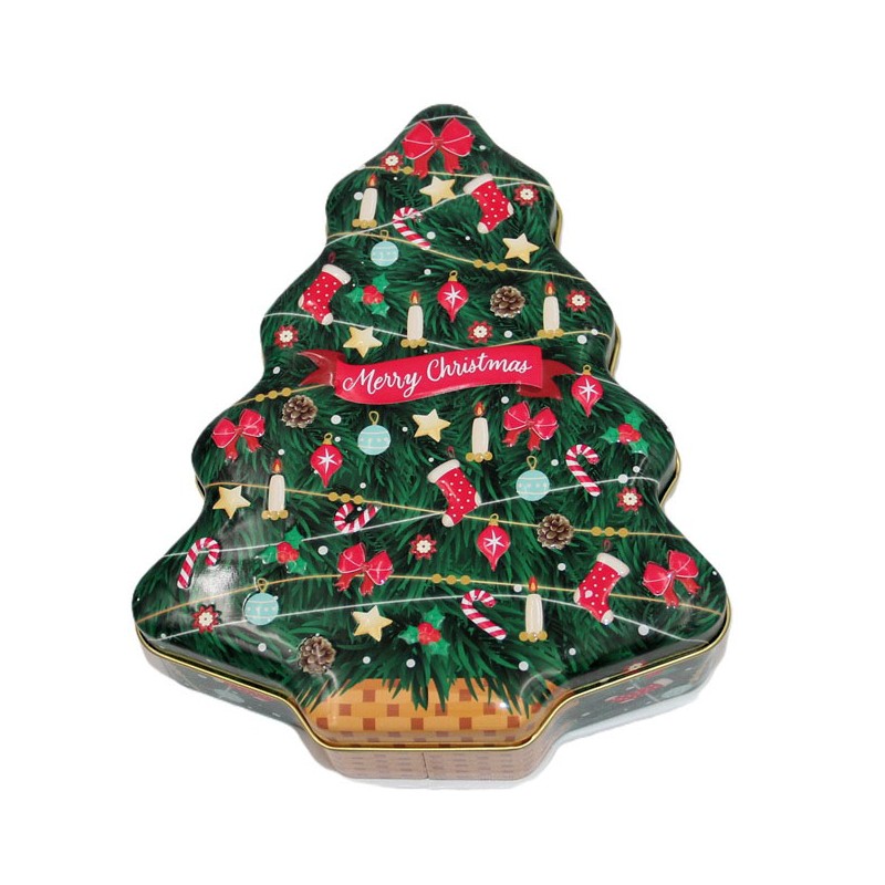 1931A Boîte en métal sapin de Noël avec sucre d\'orge