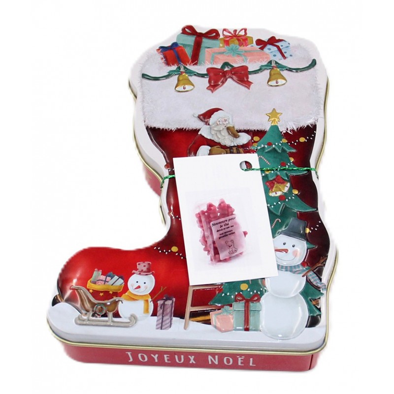 1933C Metalldose Weihnachtsstiefel mit Teebären
