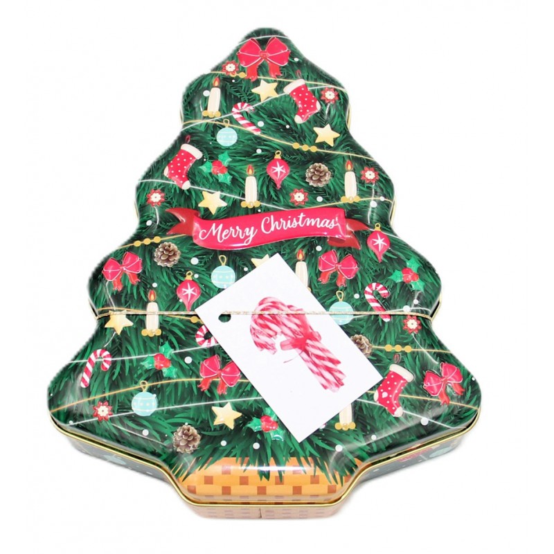 1931A Boîte en métal sapin de Noël avec sucre d\'orge