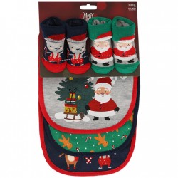 2682 Geschenkset mit 3 Lätzchen und 3 Paar Socken