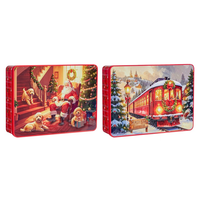 2723 Weihnachts-Metalldose mit Butterkeksen