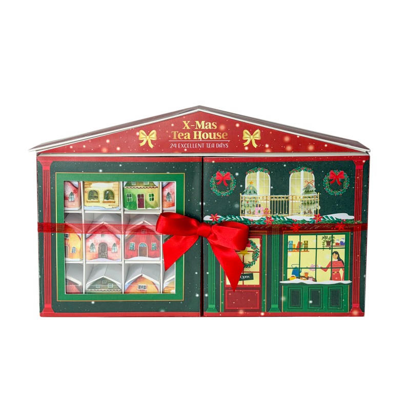 2725 Adventskalender mit kleinen Teehäusern