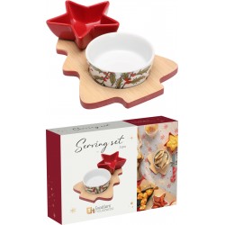 2810 Set apéro en porcelaine et bambou
