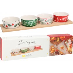 2814 Set apéro en porcelaine et bambou