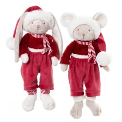 2819 Doudou souris et lapin de Noël