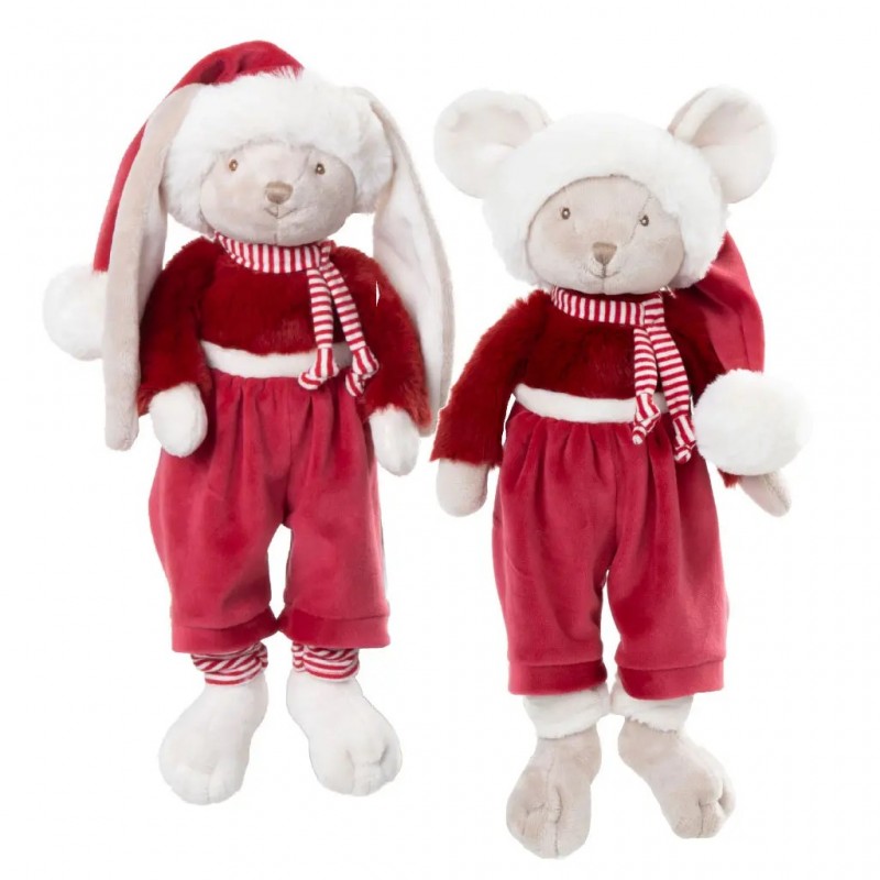 2819 Doudou souris et lapin de Noël
