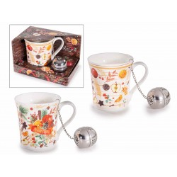 2823 Set cadeau avec tasse en porcelaine avec infuseur à filtre en acier