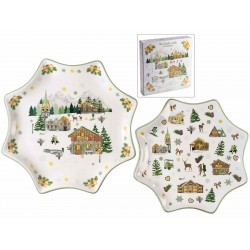 2825 Set avec 2 assiettes de Noël en céramique