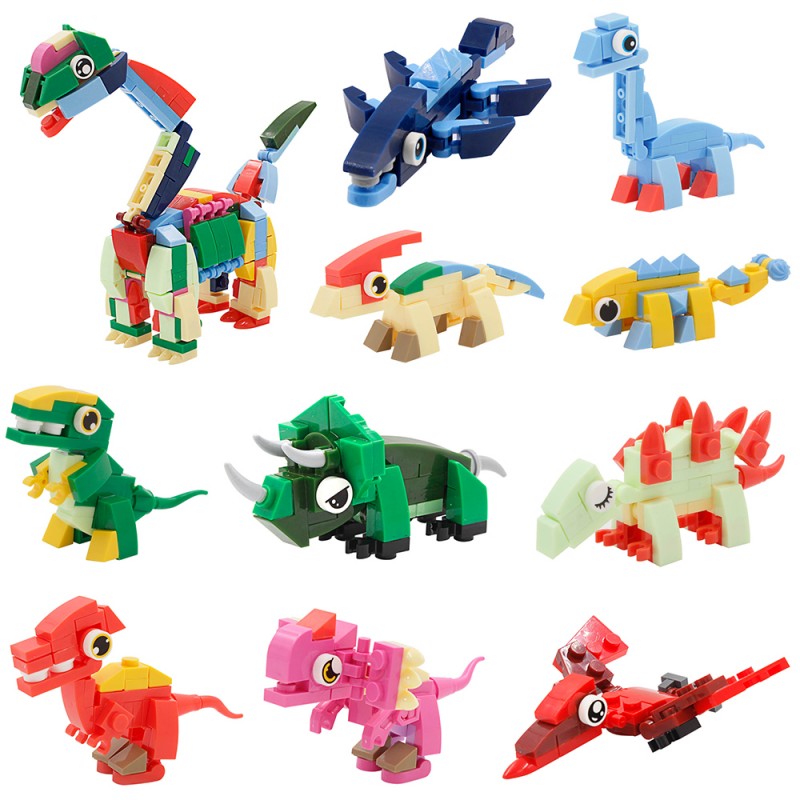 3074 Coffret avec 10 animaux avec les mini briques