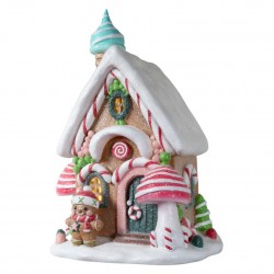 2145 LED Lebkuchenhaus aus Steinharz