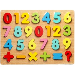 7314 Puzzle aus Holz Alphabet und Zahlen