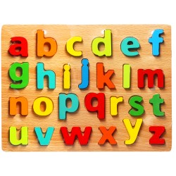 7314 Puzzle aus Holz Alphabet und Zahlen