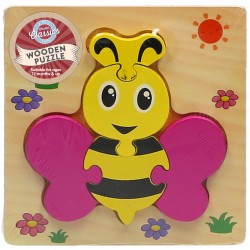 7319 Puzzle en bois abeille, escargot, hibou